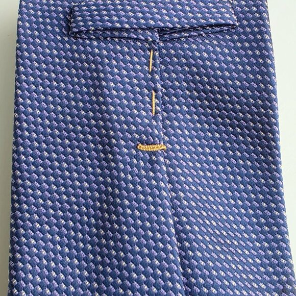 Robert Talbott Estate Luxury Designer Hand Sewn Silk Blue Mens Necktie Tie 4" - Picture 7 of 9